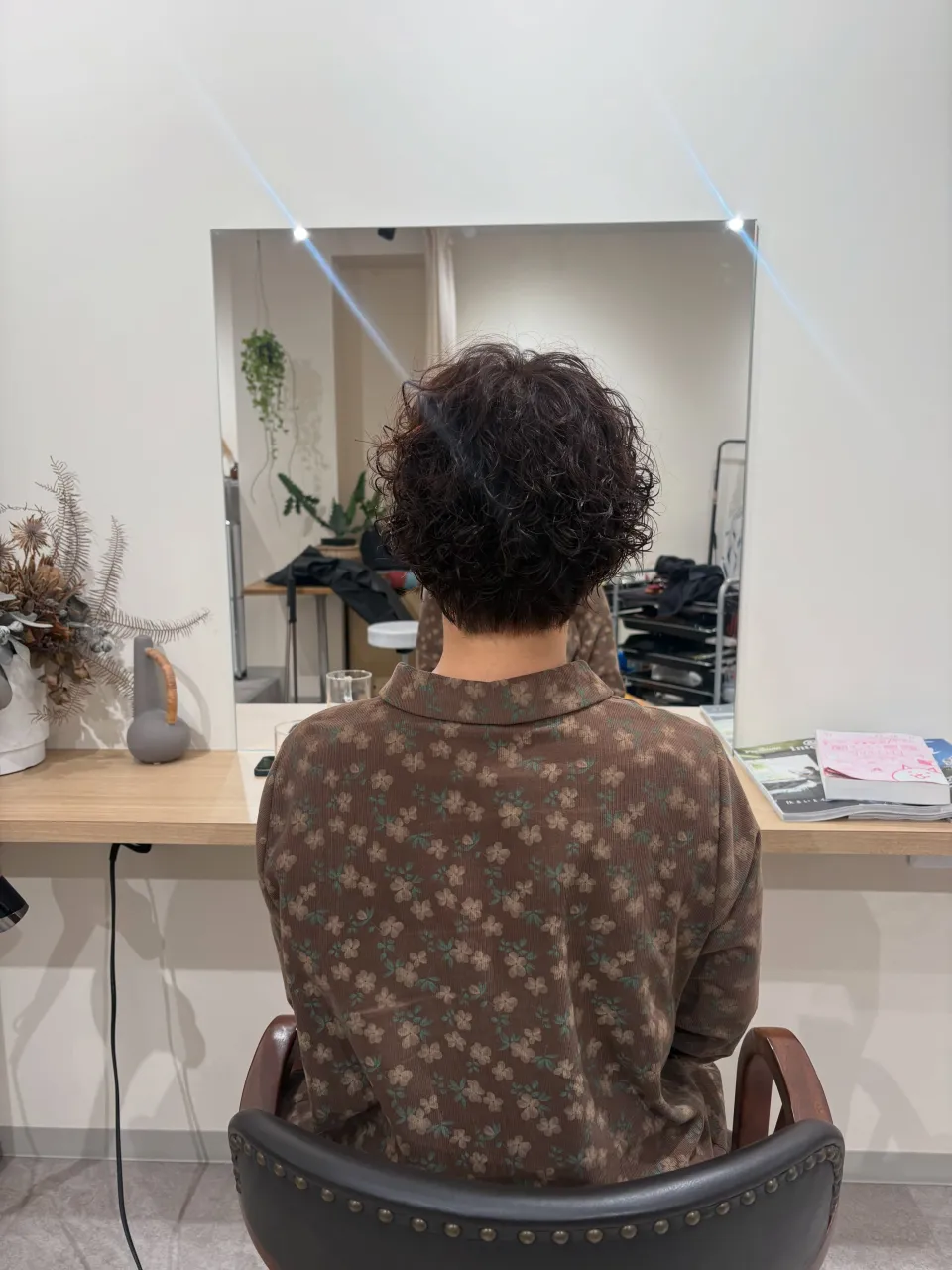 long hair → short perm 🌀